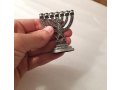 Miniature Decorative Seven Branch Menorah with Star of David, Pewter - 2.7