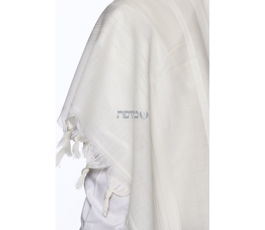 Modim Wool Classic Tallit Prayer Shawl - Pure White