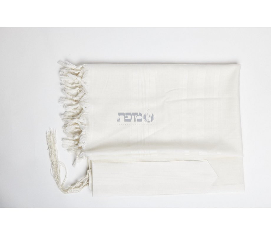 Modim Wool Classic Tallit Prayer Shawl - Pure White