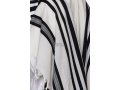 Modim Wool Tallit Non Slip Prayer Shawl - Black Stripes