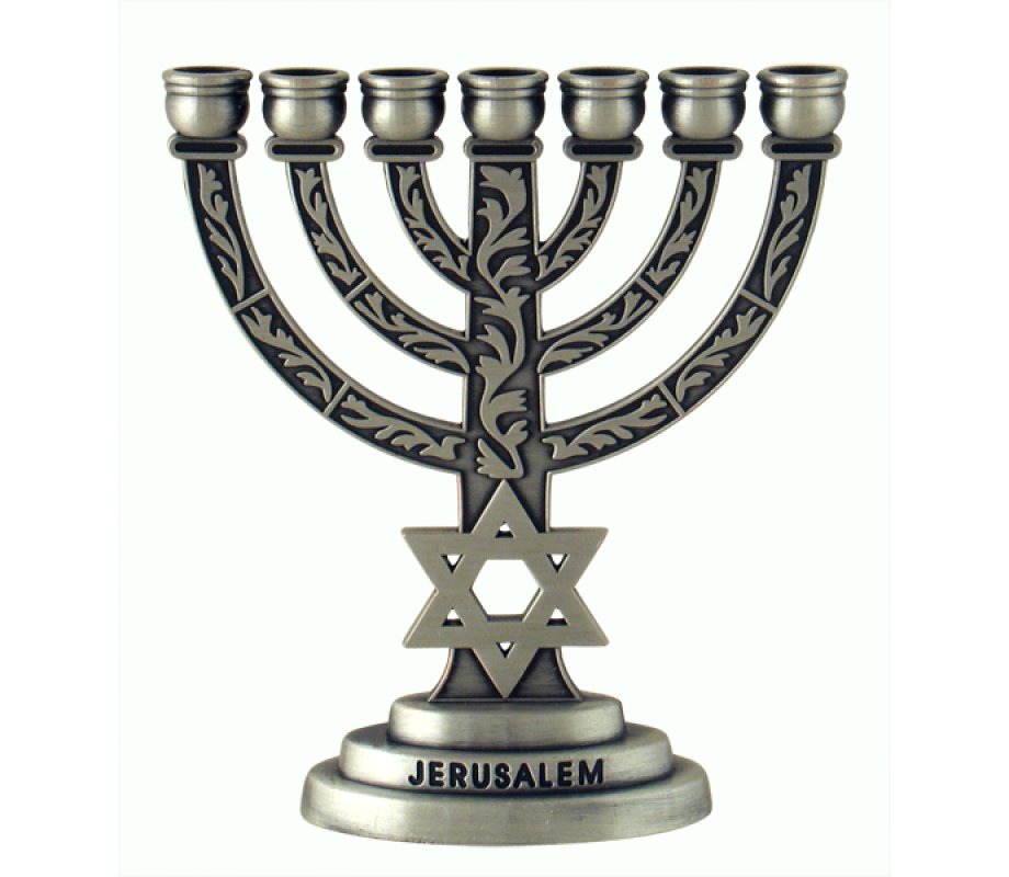Pewter Star of David Temple Menorah