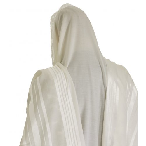 Prima A.A. Wool Prayer Shawl with White Stripes - Talitania