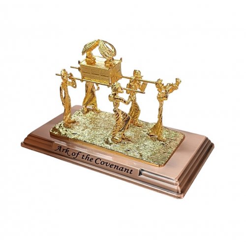 Sculpture, Shofar Blower and Holy Ark Carried on Poles, Large - Gold
