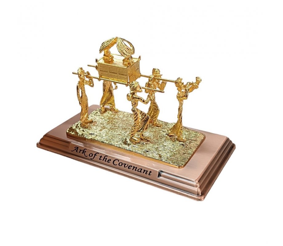 Sculpture, Shofar Blower and Holy Ark Carried on Poles, Large - Gold