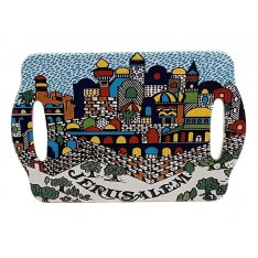 Serving Tray with Colorful Armenian Style Jerusalem Images