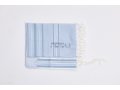 Shir Wool Non Slip Prayer Shawl - Light Blue Stripes