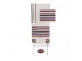 Silk-Cotton Prayer Shawl Set in Colorful Stripes - Yair Emanuel