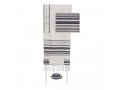 Silk-Cotton Prayer Shawl Set in Gray Stripes - Yair Emanuel
