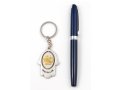 Silver Hamsa Key Ring, Swivel Center - Gold Jerusalem Images and Menorah