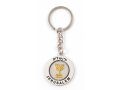 Silver Key Ring, Swivel Center - Gold Star of David and Menorah