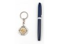 Silver Key Ring with Gold Swivel Center - Peace Doves and Jerusalem Images