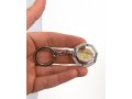 Silver Key Ring with Gold Swivel Center - Peace Doves and Jerusalem Images