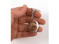 Silver Key Ring with Swivel Center - Decorative Silver and Gold Menorah