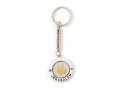 Silver Key Ring with Swivel Center - Gold Menorah and Peace Dove