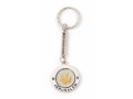 Silver Key Ring with Swivel Center - Gold Menorah and Peace Dove