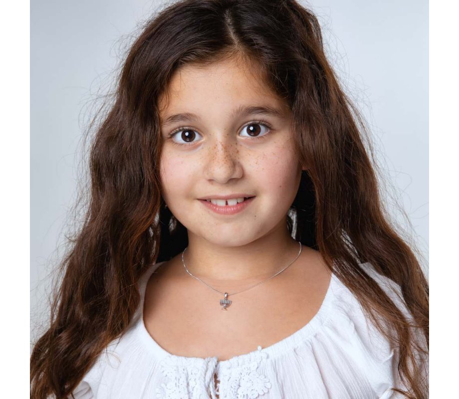 Sterling Silver Necklace, Decorative 7-branch Menorah Image as Pendant