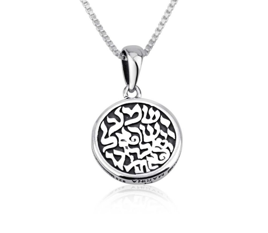 Sterling Silver Necklace and Pendant, Lion Of Judah - Black