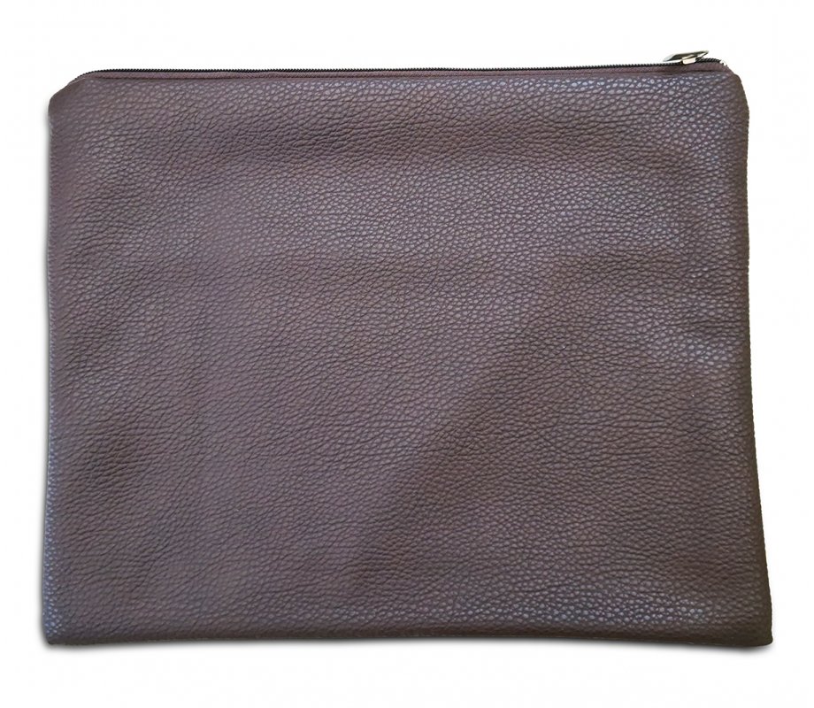 Tallit and Tefillin Bag Set, Chocolate Brown Faux Leather – Crocodile Design