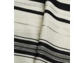 Traditional Wool Prayer Shawl with Black and Silver Stripes - Talitania