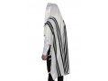 Victory LaMenatzeach Wool Tallit Non Slip Prayer Shawl - Black Stripes
