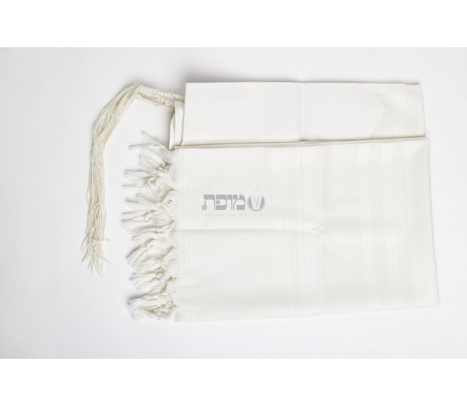 Victory LaMenatzeach Wool Tallit Non Slip Prayer Shawl - Pure White