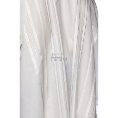 Victory LaMenatzeach Wool Tallit Non Slip Prayer Shawl - White and Silver Stripes