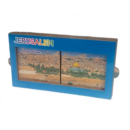 Wood Magnet with Slide-Open Sides - Colorful Dome of the Rock in Jerusalem