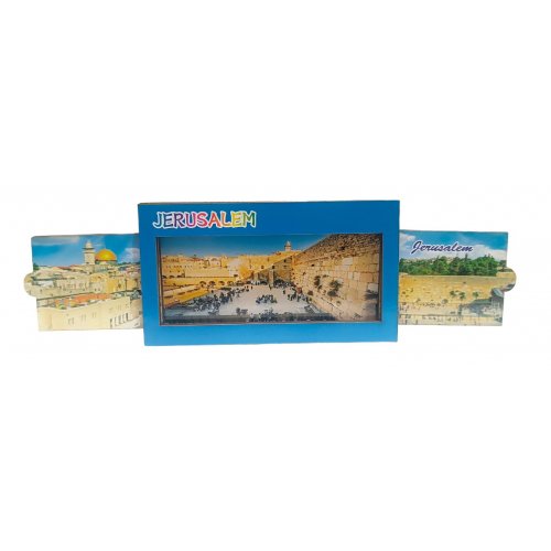 Wood Magnet with Slide-Open Sides, Colorful  Western Wall, Old City of Jerusalem