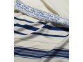 Wool Prayer Shawl with Blue and Silver Stripes - Talitania