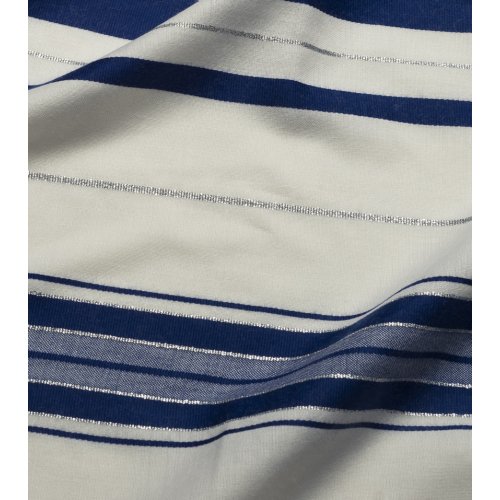 Wool Prayer Shawl with Blue and Silver Stripes - Talitania