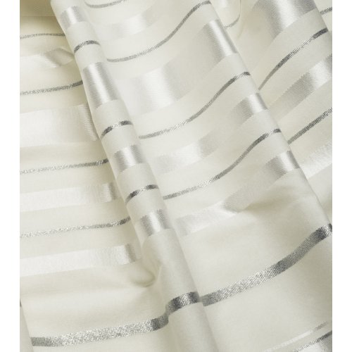 Wool Prayer Shawl with White and Silver Stripes - Talitania