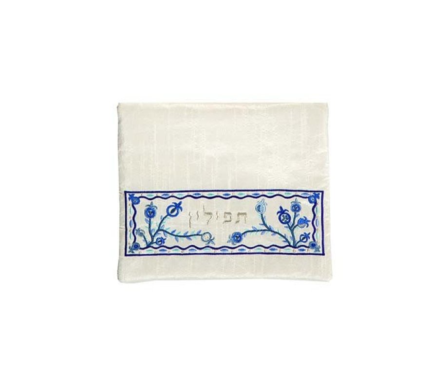 Yair Emanuel Embroidered Bags, Prayer Shawl and Tefillin - Off-White
