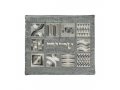 Yair Emanuel Embroidered Prayer Shawl & Tefillin Bag, Squares and Shapes - Silver