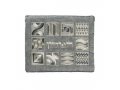 Yair Emanuel Embroidered Prayer Shawl & Tefillin Bag, Squares and Shapes - Silver