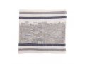 Yair Emanuel Embroidered Prayer Shawl Bag, Panoramic Jerusalem - Silver