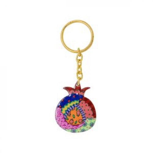 Yair Emanuel, Gold Key Chain – Colorful Pomegranate Decoration