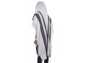 Yishtabach Praise Wool Non Slip Prayer Shawl - Black Stripes